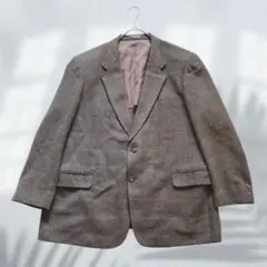 ロードチェスター テーラードジャケット 肩パッド チェック柄 ウール混E5619