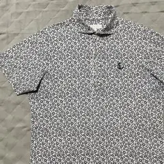 ●キャロウェイゴルフ●半袖シャツ L ホワイト系 ネイビー系 花柄 ポロシャツ