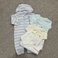 familiar ロンパース 水色ストライプ 西松屋 まとめ売り 70 60