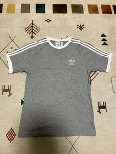adidas originals グレー Tシャツ Lサイズ 3本ライン