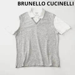 新品未使用【21AW】ブルネロクチネリ カシミヤ100% ベスト Vネック 赤
