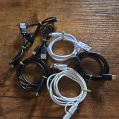 USBケーブル 6本セット 黒 白