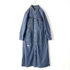 美品 サニークラウズ ワークなジージャンピース シャツデニム ユーズド加工