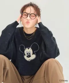 Disney Mickey Mouse ジャガードニットプルオーバー