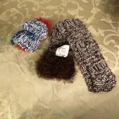 新品未使用 手編みマフラー 2本　ニット ストール風 ハンドメイド ギフトにも