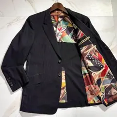【美品】ポールスミス individual ジャケット ストライプ 裏地柄 背抜