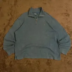 90s polo by ralph lauren コットンニット ハーフジップ