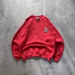 00’s Lee USA古着 刺繍ロゴ スウェットトレーナー Lサイズ レッド