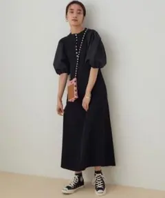 【ADAM ET ROPE'】アダムエロペ★ボタンディテールワンピース★FREE