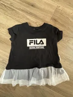 FILA ロゴプリント チュール付きTシャツ