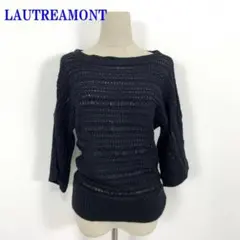 ロートレアモン 五分袖ニット ブラック 38 アクリル ナイロン C2717