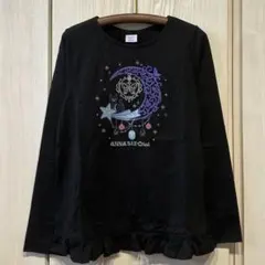 新品　アナスイミニ　きらめきマジカルムーンジュエル裾フリルＴシャツ　黒130cm