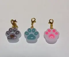 #240 レジンキーホルダー チャーム 犬 猫 ハンドメイド 3個セット