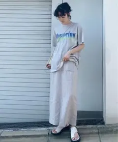 【FLOWERING Tシャツ】マウジー moussy 半袖 ロゴTシャツ 美品