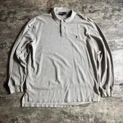 ス*ん様 ラルフローレン 長袖ポロシャツ 杢グレー XL 素材USA製ゆるダボ