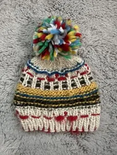 Kids ポンポン付きニット帽 48-50cm
