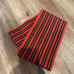 レトロ 半幅帯 赤と茶色のストライプ