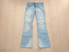 【新品】アバクロンビーアンドフィッチ ダメージ クラッシュ 加工 デニム　25のサムネイル