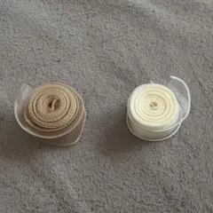 ベージュとホワイトのリボンセット　少々使用　1メートル以上あり