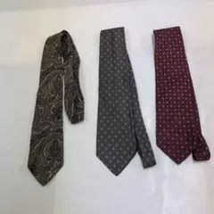 #BN24.【3本組】Burberry ペイズリー柄 ネクタイ他