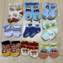 アンパンマン　バイキンマン　チーズ　靴下　まとめ売り　9-14cm ベビー