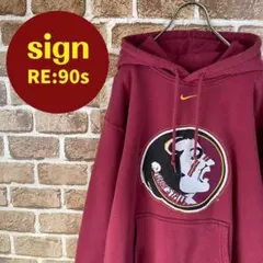 90's NIKE ナイキ NFLフロリダSTATEパーカースウォッシュロゴ刺繍