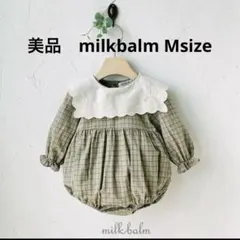 お値下げしましたmilk balm チェックロンパース　Msize