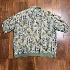希少！ オーバーサイズ ヴィンテージ アロハ ポロシャツ 4XL 半袖 総柄