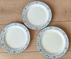 美品 たち吉 青い花模様の皿 3枚セット 陶器 日本製
