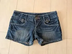 ダークデニム ショートパンツ　ローライズ　ジーンズ　36　y2k GAL