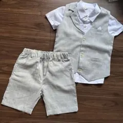 男の子　スーツ　セットアップ　110 半袖　グレー