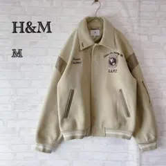【H&M】ベージュ スタジャン ジャケット ブルゾン M メンズ a2514