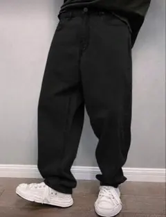 ロング丈　バギージーンズ カジュアルパンツ