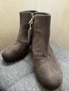 Zippers スエード ブラウンブーツ 5cmヒール　サイズM