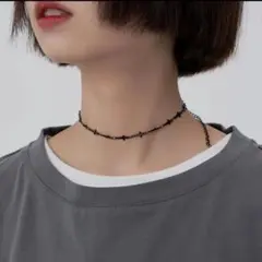 ネックレス 人気 ブラッククロスチェーン ヴィンテージ サージカルステンレス