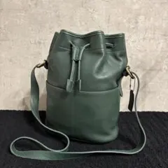 オールドコーチ COACH ショルダーバッグ 巾着バッグ バケツ グリーン