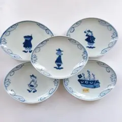 有田焼 しん窯 青花 持ち手付 スープカップ 異人 出船帆船 5点 有田焼 しん窯 青花 持ち手付 スープカップ 異人 出船帆船 5点