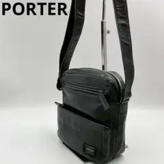 美品　ポーター　吉田カバン　アメイズ　ショルダーバッグ　レザー　ブラック ポーター PORTER ポーター アメイズ ショルダーバッグ 022ー