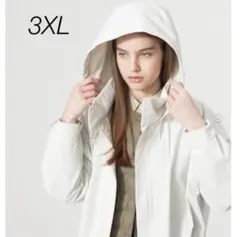 【UNIQLO】ブロックテックハーフコート　オフホワイト　サイズ3XL　ユニクロ