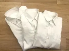 【3枚セット 】GU ホワイト ブロードシャツ　長袖　S、M