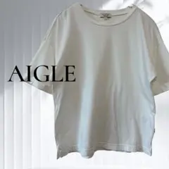 AIGLE エーグル 半袖Tシャツ レディースS ホワイト 白 コットン100%