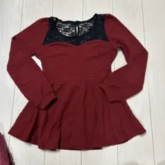 ペプラム　長袖トップス　2枚