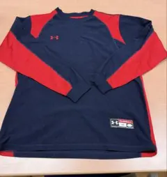Under Armour 野球用長袖シャツ LG ネイビー/レッド