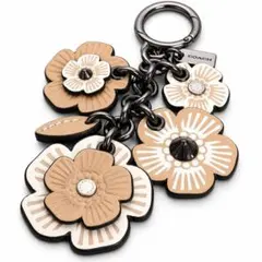 極美品☆COACH ティーローズ チャーム 花 キーホルダー Tea Rose