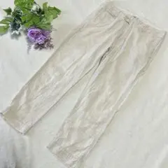 【コーエン】アンクルパンツ　リネン100% アイボリー　Sのサムネイル