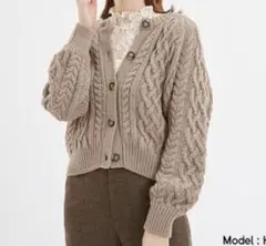 GU ジーユー ケーブルコクーンカーディガン ブラウン 茶 長袖 かわいい 清楚