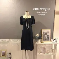 Courreges Paris ロゴ刺繍 フロントボタン カットソーワンピース 