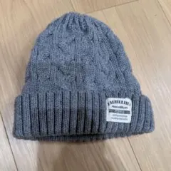 グレー ケーブル編み ニット帽 46~48cm