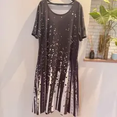 C.O.Z.Y スプラッシュプリント 【L】半袖ロングワンピース