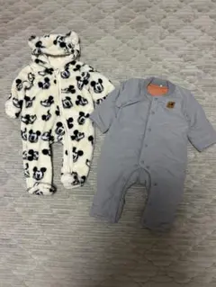 ベビーロンパース2点セットH&M ミッキーマウス柄ロンパース